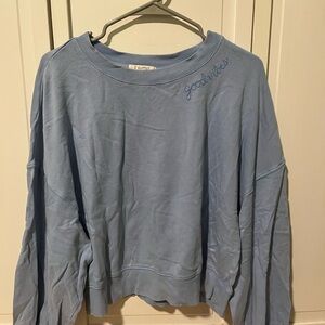 Z Supply Good Vibes Light Blue Crewneck